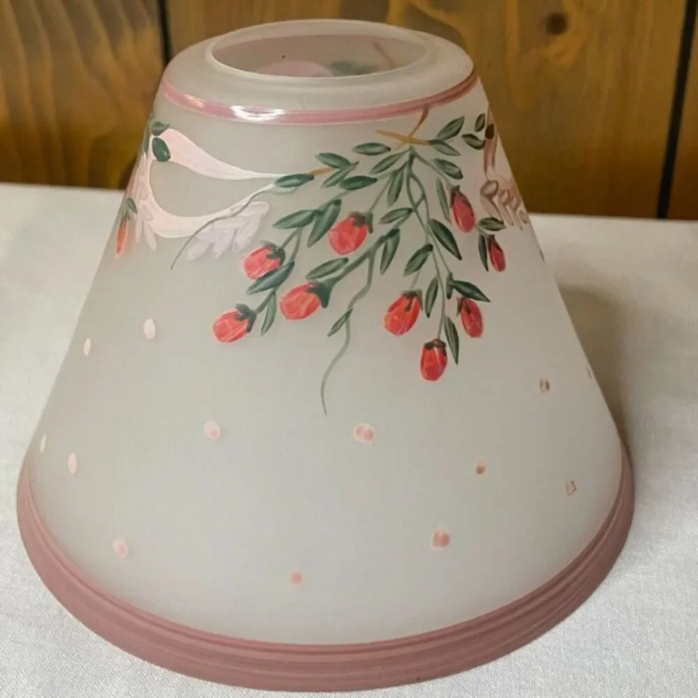 Hand-painted frosted glass lampshade